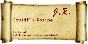 Jovián Rozina névjegykártya
